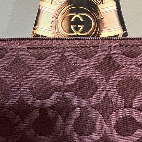 Coach Dark Plum Signature Wristlet - Picture 3 of 6